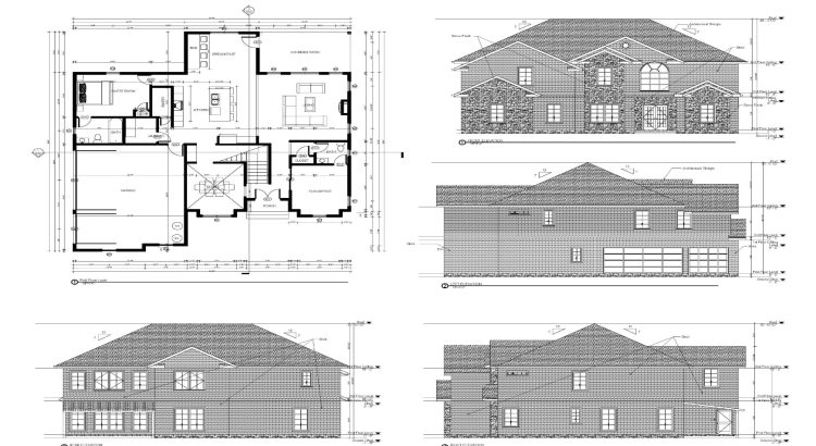 Farei o Conjunto de desenhos de permissão arquitetônica no AutoCAD e Revit
