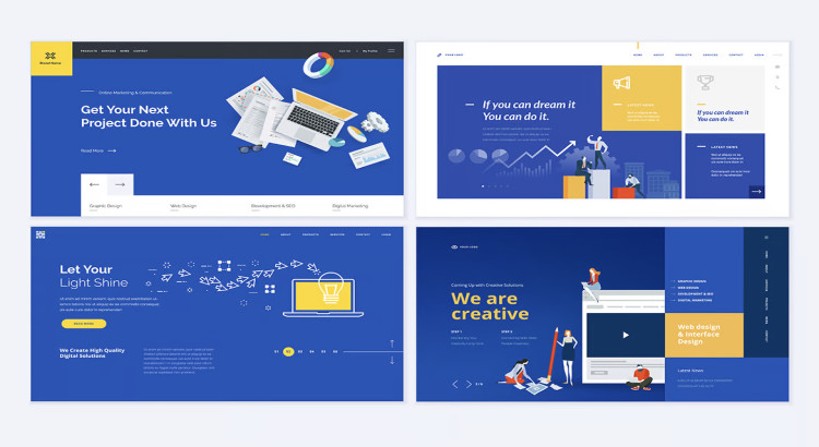 Eu farei um site Figma, Interface do usuário do site UX e mockups
