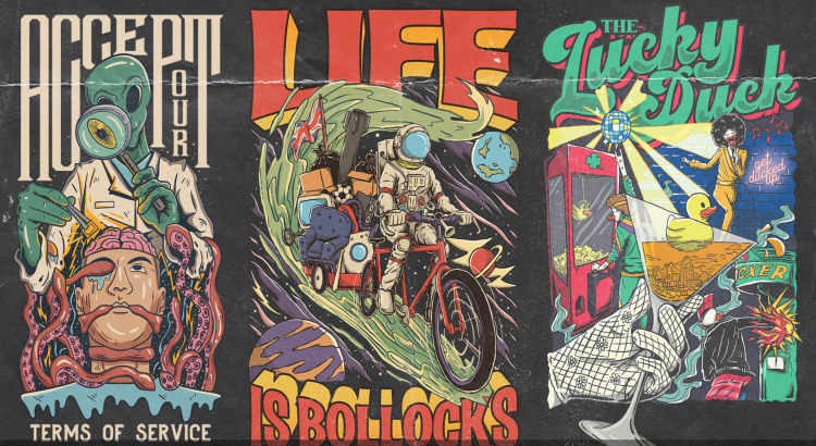 Eu farei um design gráfico de camiseta desenhado à mão