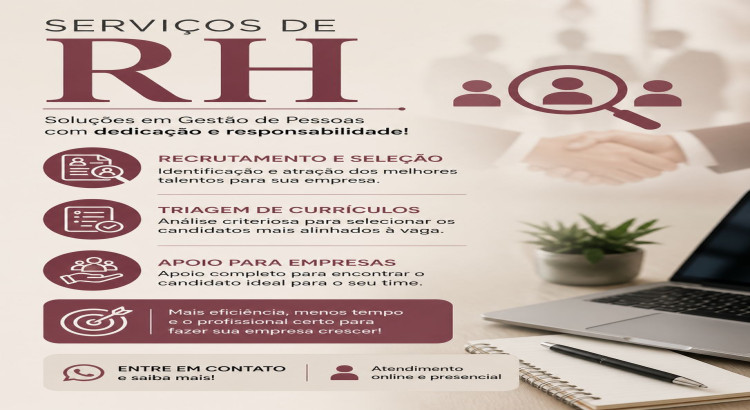 Ofereço serviços de recrutamento e seleção com foco em qualidade e assertividade.